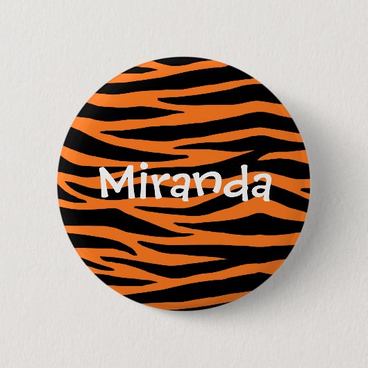 Oranje Tijger / Zebra Stripes Button (Voorkant)