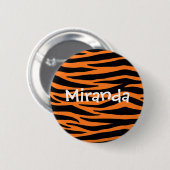Oranje Tijger / Zebra Stripes Button (Voorkant /achterkant)