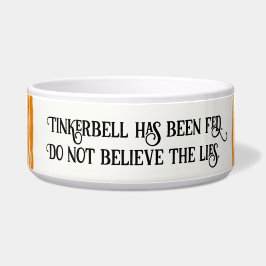 Oranje tijgergestreepte kat is gevoerd voerbakje