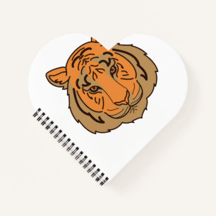 Oranje tijgergezicht notitieboek