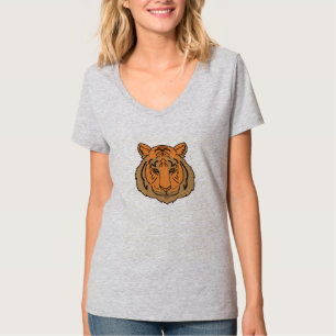Oranje tijgergezicht t-shirt