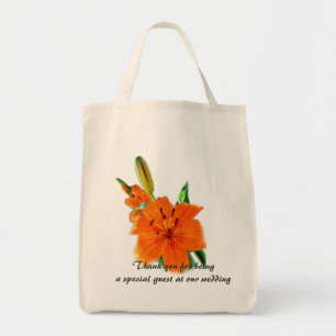 Oranje tijgerliardbloemen dank u tote bag