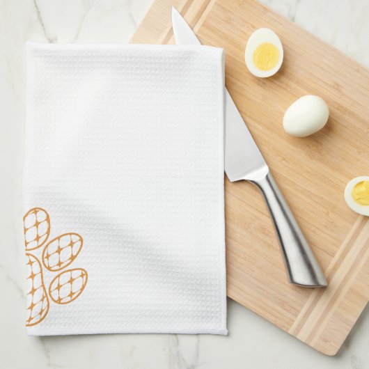 Oranje tijgerpoot theedoek (Quarter Fold)