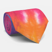 Oranje Tip Tie Dye Necktie Stropdas (Opgerold)