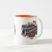 ORANJE TMH TWEEKLEURIGE KOFFIEMOK (Voorkant rechts)