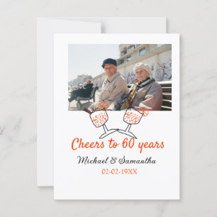 Oranje toast op 60 jaar huwelijksjubileum briefkaart