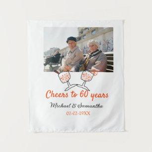 Oranje toast op 60 jaar huwelijksjubileum wandkleed