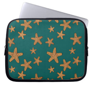 Oranje tongpatroon laptop sleeve