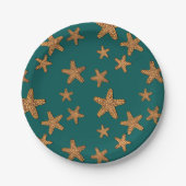 Oranje tongpatroon papieren bordje (Voorkant)