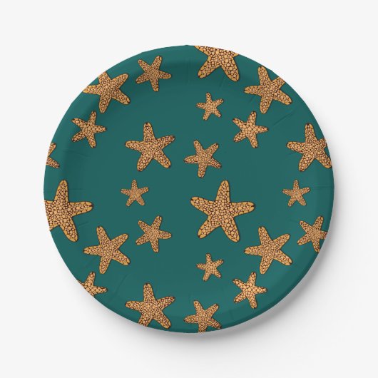 Oranje tongpatroon papieren bordje (Voorkant)