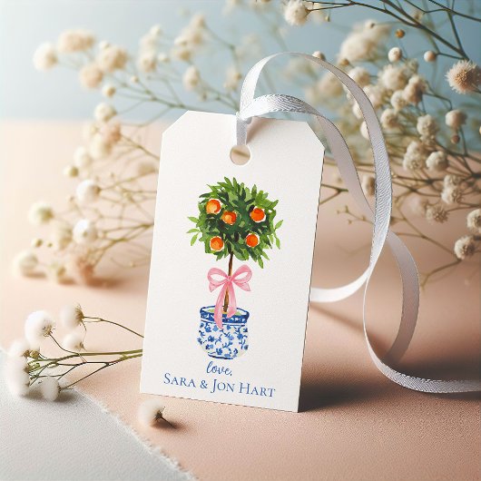 Oranje Topiary Tree Custom Gift Labels Cadeaulabel