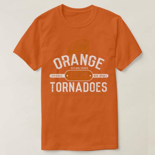 Oranje tornado's t-shirt (Design voorkant)