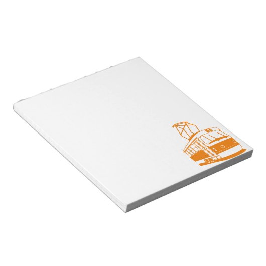 Oranje tram notitieblok (Schuin)