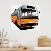 Oranje Transit Bus Route 56 Stadscommuter Poster (Keuken)