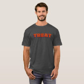 Oranje Treat Halloween Glitter T-shirt (Voorkant volledig)