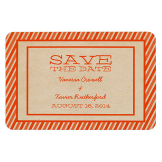 Oranje Trendy Stripes sparen de Magnet van de Datu Magneet