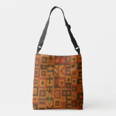 Oranje tribal design crossbody tas (Achterkant)