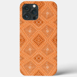 oranje Tribal Diamonds Afrikaans patroon iPhone 13 Pro Max Hoesje