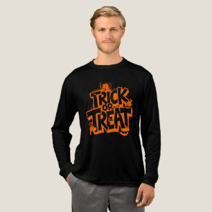 Oranje "Trick or treat" Halloween-elementen Tri-Blend Shirt