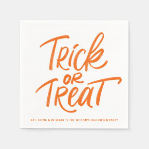 Oranje Trick or treat Lettering Halloween Party Servet
