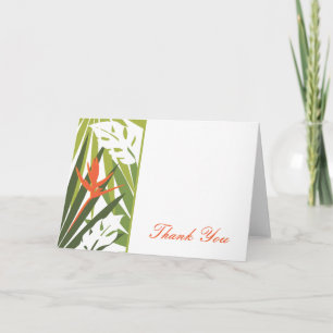Oranje Tropische Bloemen Bedankkaart