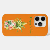Oranje tropische bloemenananas Case-Mate iPhone case (Achterkant (horizontaal))