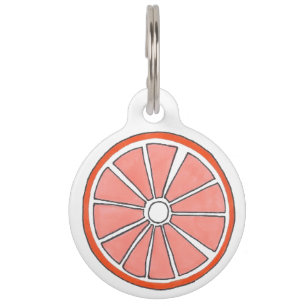 Oranje tropische fruitvloerkleefheid huisdierpenning