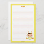 Oranje Truffle Bunny Briefpapier (Voorkant / Achterkant)