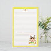 Oranje Truffle Bunny Briefpapier (Staand voorkant)