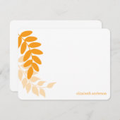 Oranje tuinbladeren notitiekaartje (Voorkant / Achterkant)