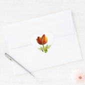 Oranje Tulip Love Heart Wedding Envelope Seal Hart Sticker (Envelop)