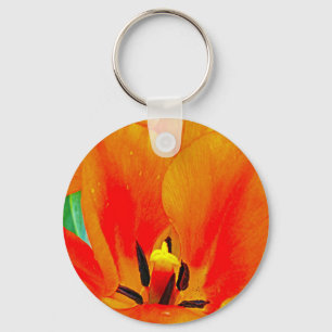 Oranje Tulip Sleutelhanger