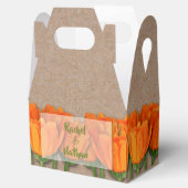 Oranje Tulips Kraft Gable Favor Boxes Bedankdoosjes (Geopend)