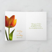 Oranje Tulp Bruiloft Bedankkaart (Binnen)