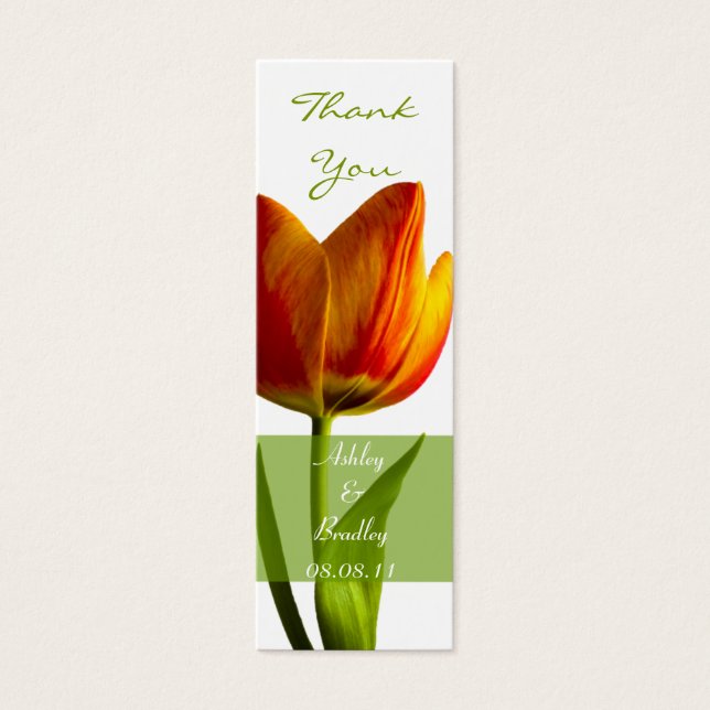 Oranje tulp bruiloft gunst Label Mini Visitekaartjes (Voorkant)