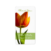 Oranje tulp bruiloft gunst Labels (Voorkant)