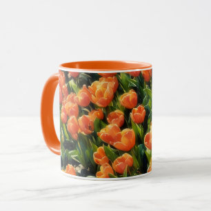 Oranje Tulp Flower Garden Art Mok Cup