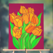 Oranje tulpen acryl bord (Neutraal)