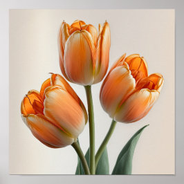 Oranje Tulpen Bloemenkunst Print Poster