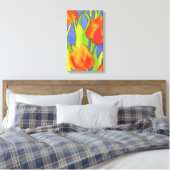 Oranje tulpen gewikkeld doek canvas afdruk (Insitu (Slaapkamer))