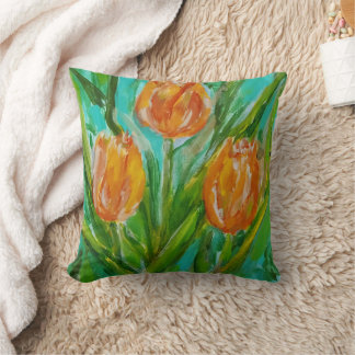 Oranje tulpen kussen