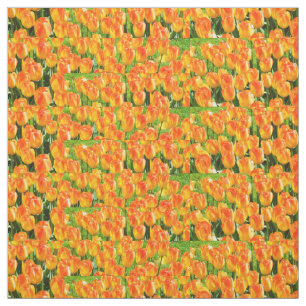Oranje tulpen stof