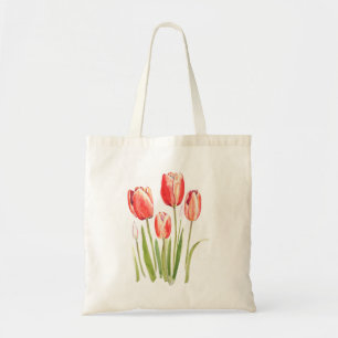 oranje tulpen waterverf tote bag