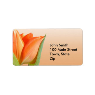 Oranje tulpenlabels etiket
