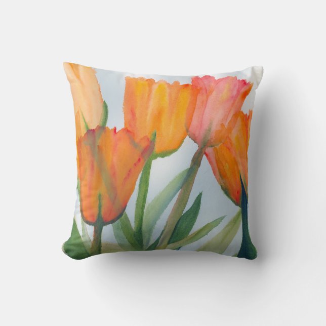 Oranje Tulps Pillow Kussen (Voorkant)