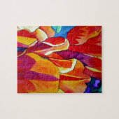 Oranje Tulps waterverf kunstbloem Legpuzzel (Horizontaal)