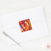 Oranje Tulps waterverf kunstbloem Vierkante Sticker (Envelop)
