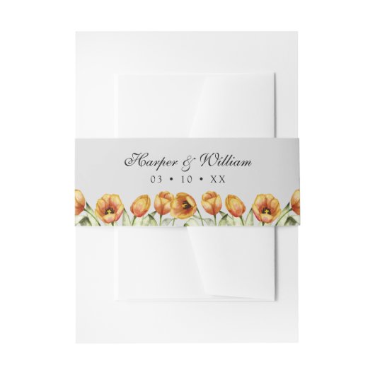 Oranje tulptulptulband uitnodigingen wikkel (Voorkant Voorbeeld)