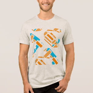 Oranje Turquoise Blue Diagonal Southwest Art Look Tri-Blend Shirt