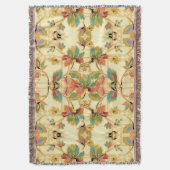  Oranje Turquoise Floral Wallpaper Pattern Deken (Voorkant Verticaal)